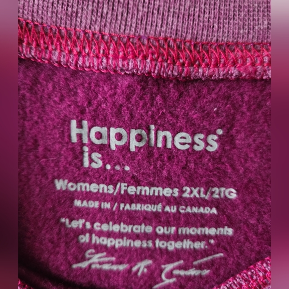 *2 For $30* NWT Happiness Is ... wine and friend sweatshirt. Size 2x - Picture 3 of 3